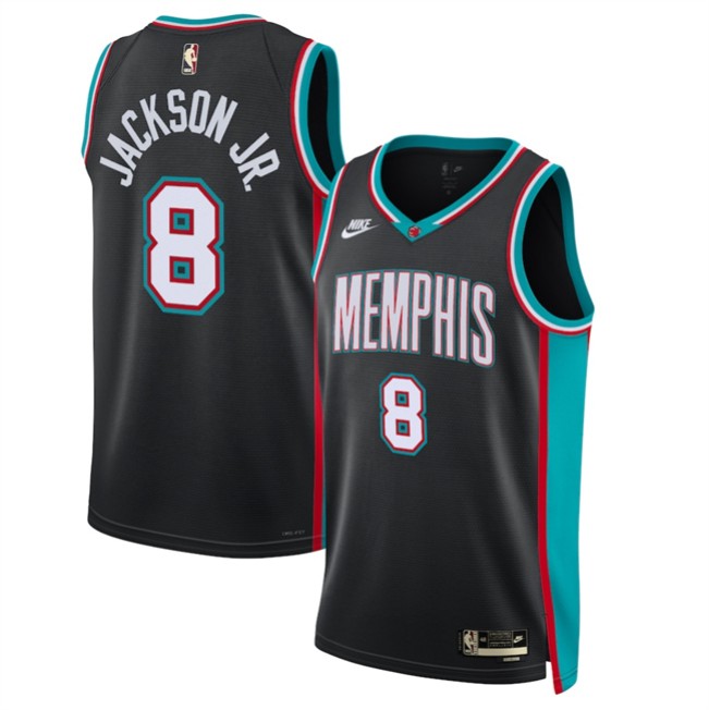 Men's Memphis Grizzlies #8 Jaren Jackson Jr. Black 2025 Classic Edition Stitched Basketball Jersey