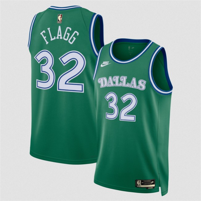 Men's Dallas Mavericks #32 Cooper Flagg Green 2025 Classic Edition Stitched Basketball Jersey