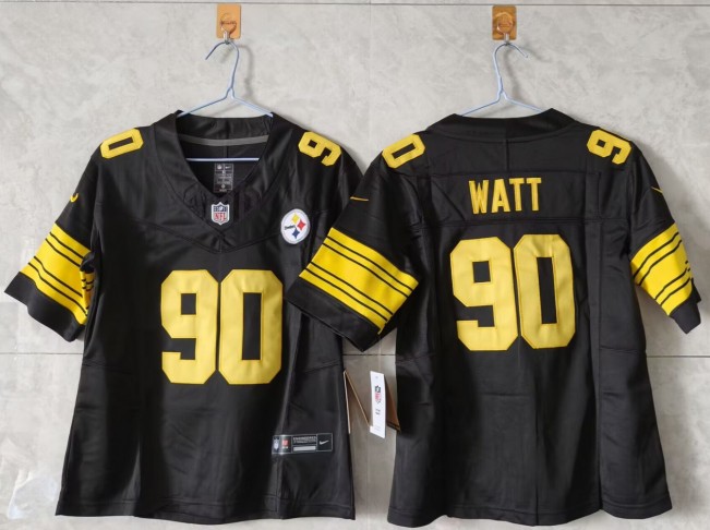 Youth Pittsburgh Steelers #90 T. J. Watt Black F.U.S.E. Color Rush Untouchable Limited Stitched Football Jersey