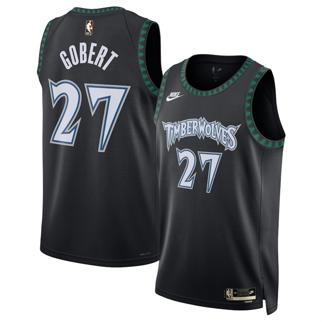Men's Minnesota Timberwolves #27 Rudy Gobert Black Trees Classic Edition 2025-26 Swingman Stitched Jersey