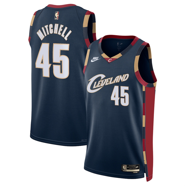 Men's Cleveland Cavaliers #45 Donovan Mitchell  Navy 2025 Classic Edition Stitched Jersey