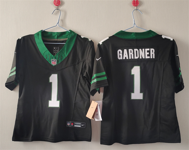 Women's New York Jets #1 Ahmad Gardner Black F.U.S.E. Vapor Stitched Jersey(Run Small) Women's New York Jets #1 Ahmad Gardner Black F.U.S.E. Vapor Stitched Jersey(Run Small)