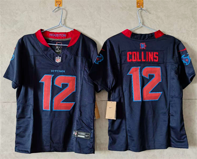 Women's Houston Texans #12 Nico Collins White 2024 F.U.S.E Vapor Stitched Jersey (Run Small)