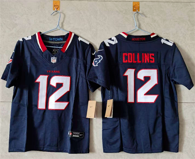 Women's Houston Texans #12 Nico Collins White 2024 F.U.S.E Vapor Stitched Jerseys (Run Small)