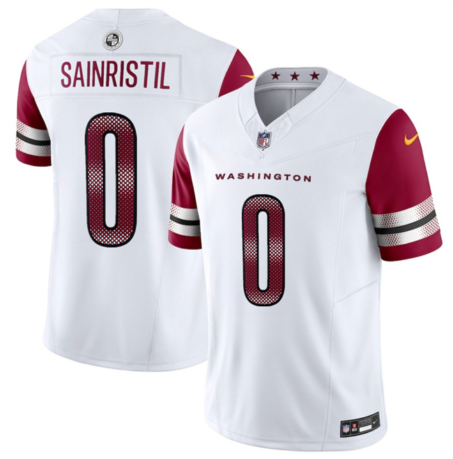 Men's Washington Commanders #0 Mike Sainristill White 2025 F.U.S.E. Vapor Limited Stitched Football Jersey
