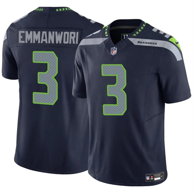 Men's Seattle Seahawks #3 Nick Emmanwori Navy 2025 F.U.S.E. Vapor Untouchable Limited Stitched Football Jersey