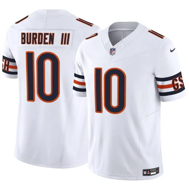 Men's Chicago Bears #10 Luther Burden III White 2025 F.U.S.E. Vapor Untouchable Limited Stitched Football Jersey