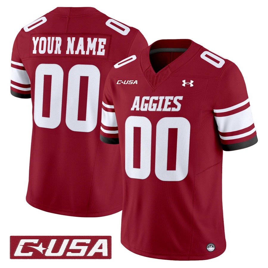 Men's New Mexico State Aggies Custom Crimson 2025 Vapor F.U.S.E. Limited Stitched Football Jersey