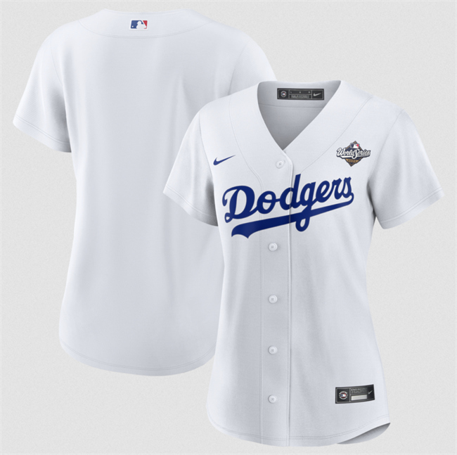 Women's Los Angeles Dodgers Blank White 2025 World Series Home Cool Base Stitched Baseball Jersey(Run Small) Women's Los Angeles Dodgers Blank White 2025 World Series Home Cool Base Stitched Baseball Jersey(Run Small)
