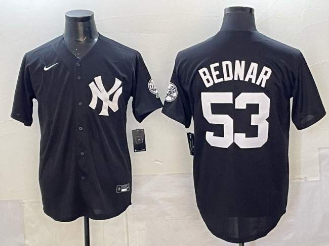 Men's New York Yankees #53 David Bednar Black Nike Stitched MLB Baseball Jersey