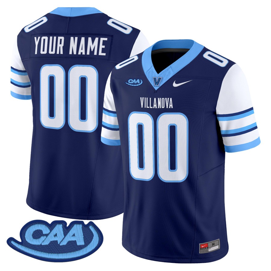 Men's Villanova Wildcats Football Custom Navy F.U.S.E. 2025 Vapor Limited Stitched Jersey