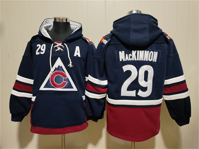 Men's Colorado Avalanche #29 Nathan MacKinnon Navy All Stitched Sweatshirt Hoodie Men's Colorado Avalanche #29 Nathan MacKinnon Navy All Stitched Sweatshirt Hoodie