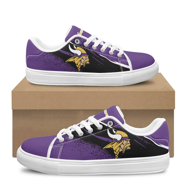 Women's Minnesota Vikings Low Top Casual Sneakers Shoes 001 Women's Minnesota Vikings Low Top Casual Sneakers Shoes 001
