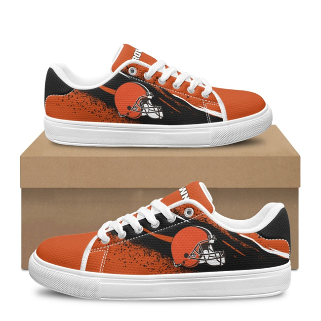 Men's Cleveland Browns Low Top Casual Sneakers Shoes 001 Men's Cleveland Browns Low Top Casual Sneakers Shoes 001