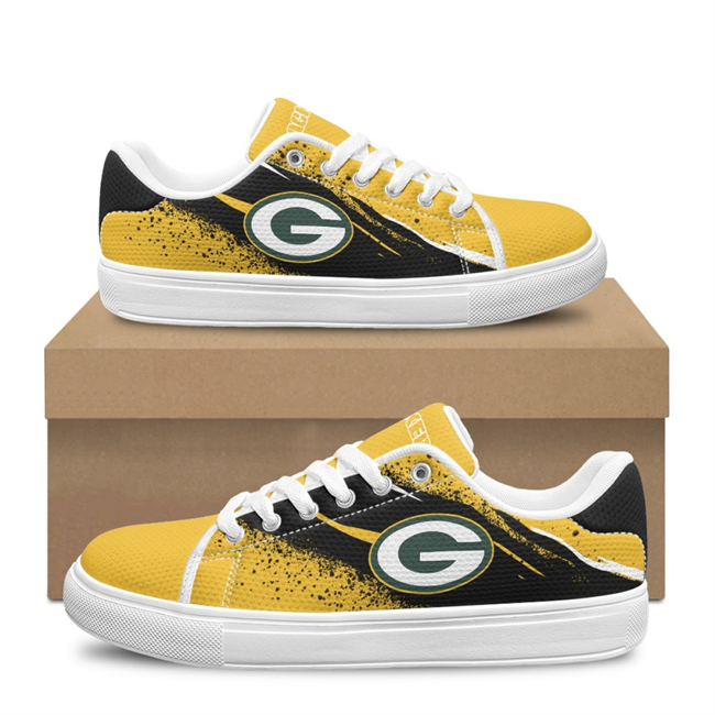 Men's Green Bay Packers Low Top Casual Sneakers Shoes 001 Men's Green Bay Packers Low Top Casual Sneakers Shoes 001
