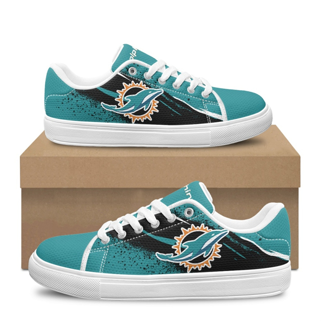 Men's Miami Dolphins Low Top Casual Sneakers Shoes 001 Men's Miami Dolphins Low Top Casual Sneakers Shoes 001