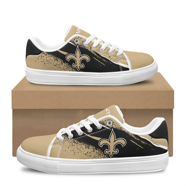 Men's New Orleans Saints Low Top Casual Sneakers Shoes 001 Men's New Orleans Saints Low Top Casual Sneakers Shoes 001