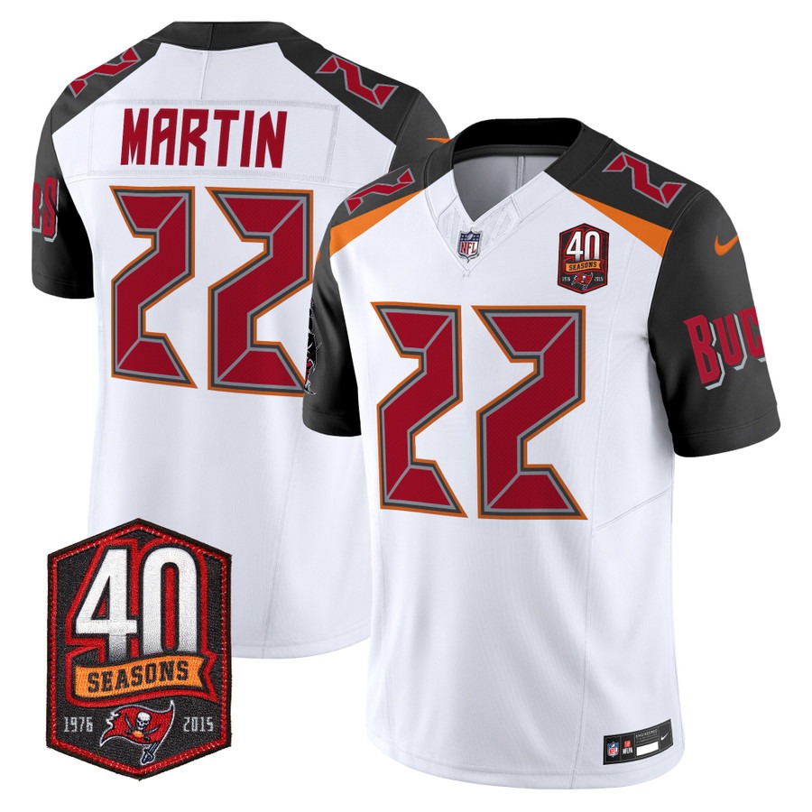 Men's Tampa Bay Buccaneers #22 Doug Martin White F.U.S.E. 40th Season Patch Vapor Limited Stitched Jersey