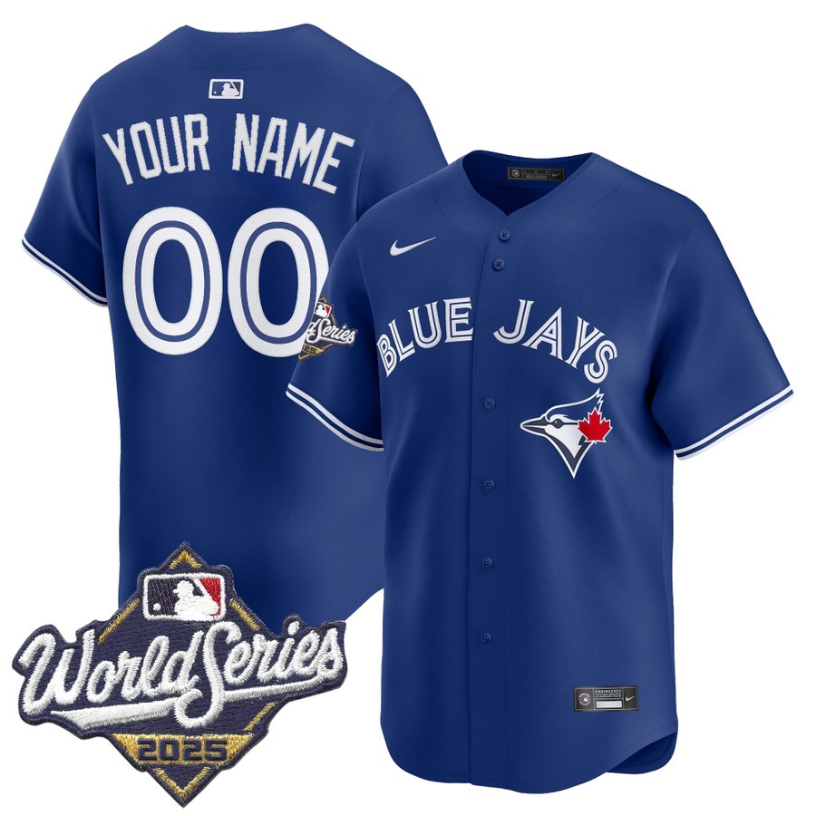 Men's Toronto Blue Jays Custom Royal 2025 World Series Nike Limited Stitched Jersey Men's Toronto Blue Jays Custom Royal 2025 World Series Nike Limited Stitched Jersey