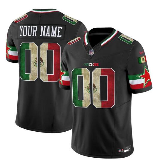 Men's Dallas Cowboys Active Player Custom Black Mexico 2025 F.U.S.E. Vapor Limited Stitched Football Jersey Men's Dallas Cowboys Active Player Custom Black Mexico 2025 F.U.S.E. Vapor Limited Stitched Football Jersey