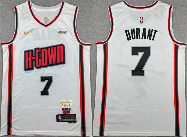 Youth Houston Rockets #7 Kevin Durant White 2024-25 City Edition Stitched Jersey Youth Houston Rockets #7 Kevin Durant White 2024-25 City Edition Stitched Jersey