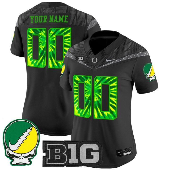 Women's Oregon Ducks Custom Black F.U.S.E. 2025 'Grateful Ducks' Vapor Limited Stitched Jersey Women's Oregon Ducks Custom Black F.U.S.E. 2025 'Grateful Ducks' Vapor Limited Stitched Jersey