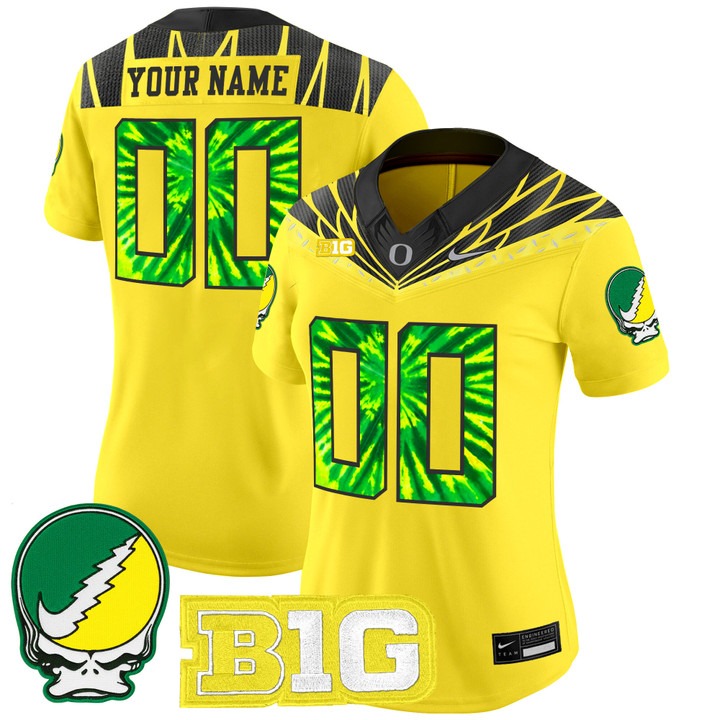 Women's Oregon Ducks Custom Yellow F.U.S.E. 2025 'Grateful Ducks' Vapor Limited Stitched Jersey Women's Oregon Ducks Custom Yellow F.U.S.E. 2025 'Grateful Ducks' Vapor Limited Stitched Jersey