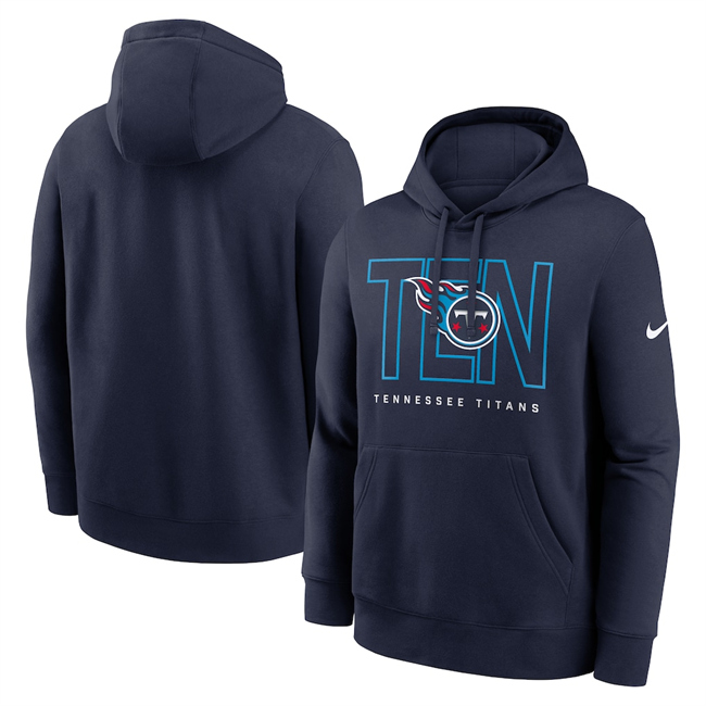 Men's Tennessee Titans Navy Busted Play Club Fleece Pullover Hoodies Men's Tennessee Titans Navy Busted Play Club Fleece Pullover Hoodies