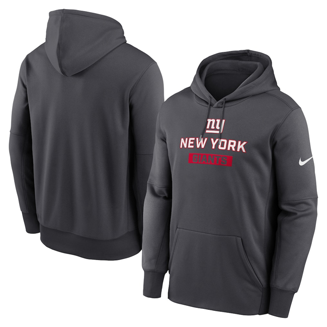 Men's New York Giants Anthracite Toss Sweep Performance Pullover Hoodie Men's New York Giants Anthracite Toss Sweep Performance Pullover Hoodie
