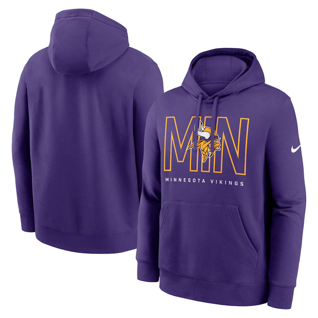 Men's Minnesota Vikings Purple Busted Play Club Fleece Pullover Hoodie Men's Minnesota Vikings Purple Busted Play Club Fleece Pullover Hoodie