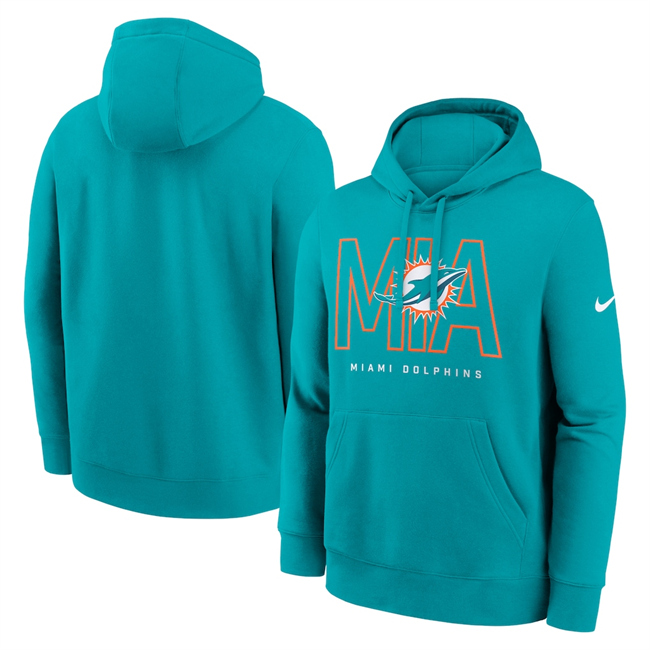 Men's Miami Dolphins Aqua Busted Play Club Fleece Pullover Hoodie Men's Miami Dolphins Aqua Busted Play Club Fleece Pullover Hoodie