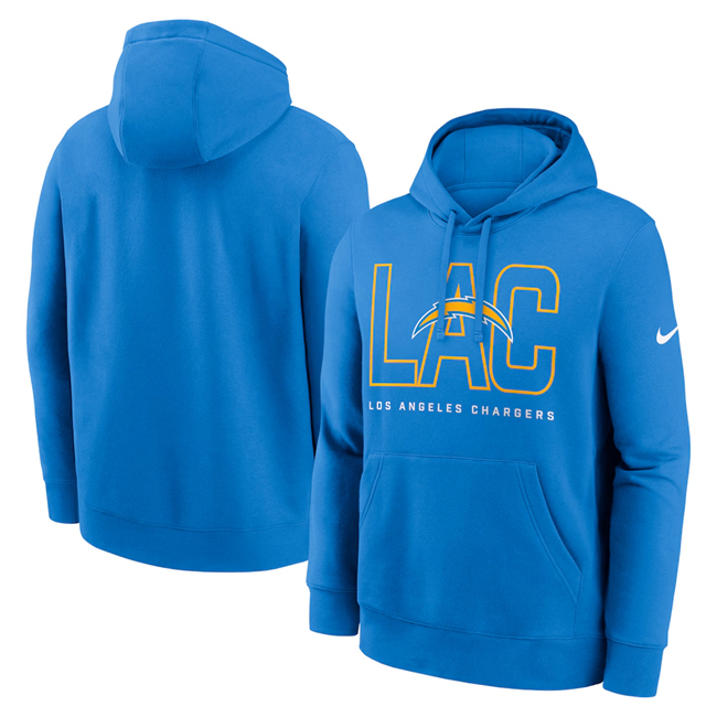 Men's Los Angeles Chargers Powder Blue Busted Play Club Fleece Pullover Hoodie Men's Los Angeles Chargers Powder Blue Busted Play Club Fleece Pullover Hoodie