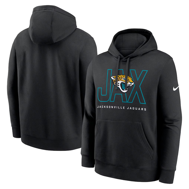 Men's Jacksonville Jaguars Black Busted Play Club Fleece Pullover Hoodie Men's Jacksonville Jaguars Black Busted Play Club Fleece Pullover Hoodie
