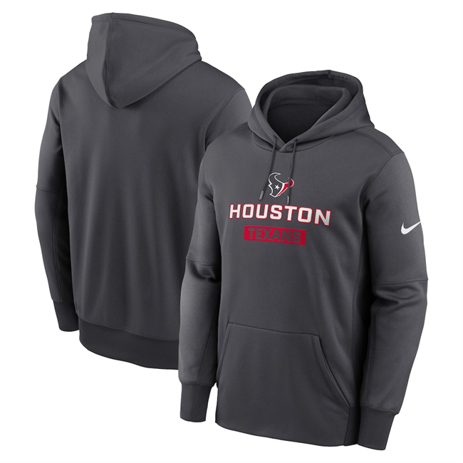 Men's Houston Texans Anthracite Toss Sweep Performance Pullover Hoodie Men's Houston Texans Anthracite Toss Sweep Performance Pullover Hoodie