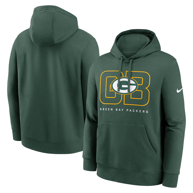 Men's Green Bay Packers Green Busted Play Club Fleece Pullover Hoodie Men's Green Bay Packers Green Busted Play Club Fleece Pullover Hoodie