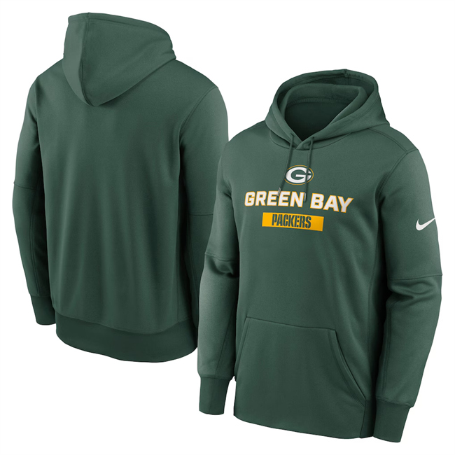 Men's Green Bay Packers Green Toss Sweep Performance Pullover Hoodie Men's Green Bay Packers Green Toss Sweep Performance Pullover Hoodie