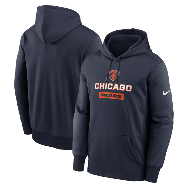 Men's Chicago Bears Navy Toss Sweep Performance Pullover Hoodie Men's Chicago Bears Navy Toss Sweep Performance Pullover Hoodie