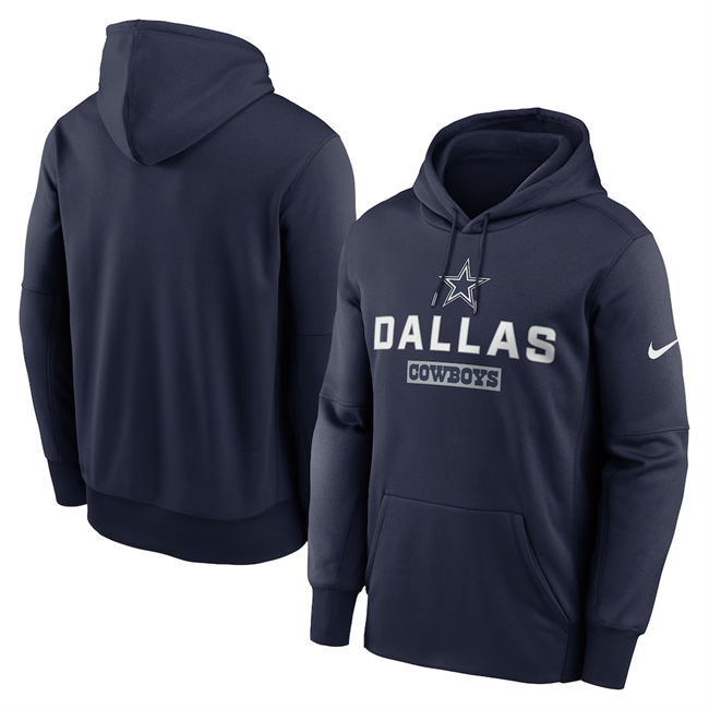 Men's Dallas Cowboys Navy Toss Sweep Performance Pullover Hoodie Men's Dallas Cowboys Navy Toss Sweep Performance Pullover Hoodie