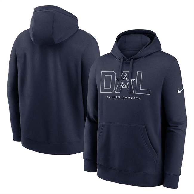 Men's Dallas Cowboys Navy Busted Play Club Fleece Pullover Hoodie Men's Dallas Cowboys Navy Busted Play Club Fleece Pullover Hoodie