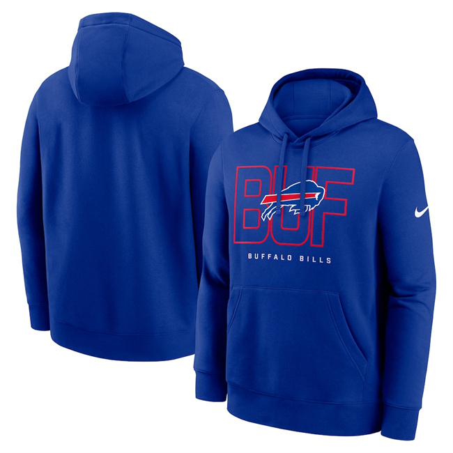 Men's Buffalo Bills Royal Busted Play Club Fleece Pullover Hoodie Men's Buffalo Bills Royal Busted Play Club Fleece Pullover Hoodie