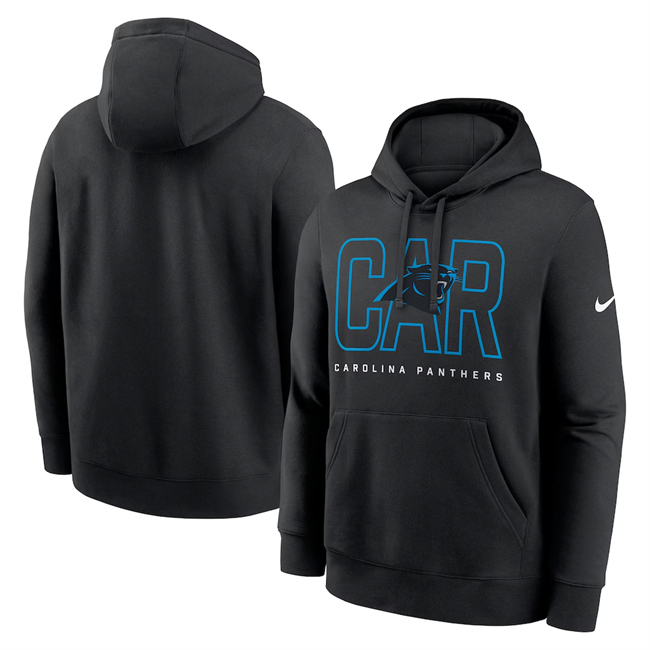Men's Carolina Panthers Black Busted Play Club Fleece Pullover Hoodie Men's Carolina Panthers Black Busted Play Club Fleece Pullover Hoodie
