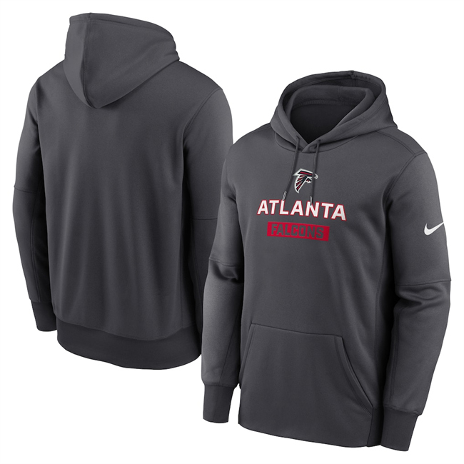 Men's Atlanta Falcons Anthracite Toss Sweep Performance Pullover Hoodie Men's Atlanta Falcons Anthracite Toss Sweep Performance Pullover Hoodie