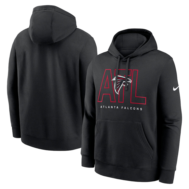 Men's Atlanta Falcons Black Busted Play Club Fleece Pullover Hoodie Men's Atlanta Falcons Black Busted Play Club Fleece Pullover Hoodie