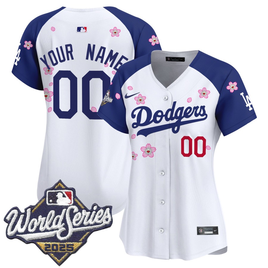 Women's Dodgers Custom 2025 World Series x Tokyo Series Limited Stitched Jersey - Alternate Women's Dodgers Custom 2025 World Series x Tokyo Series Limited Stitched Jersey - Alternate