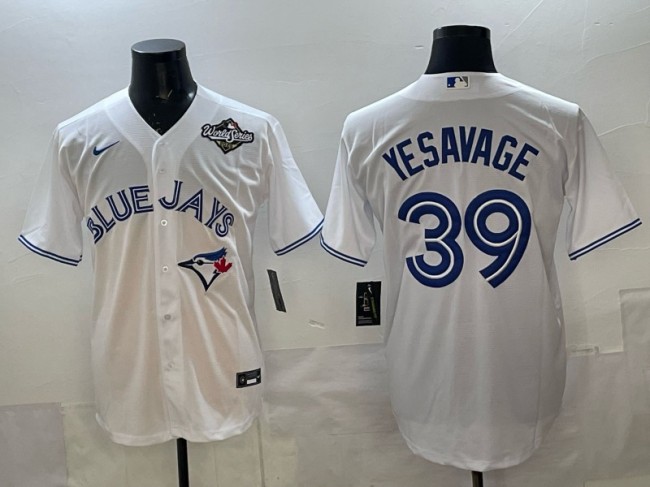 Men's Toronto Blue Jays #39 Trey Yesavage White 2025 World Series Limited Stitched Baseball Jerseys Men's Toronto Blue Jays #39 Trey Yesavage White 2025 World Series Limited Stitched Baseball Jerseys