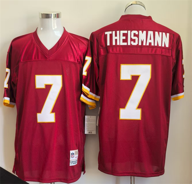 Youth Washington Redskins #7 Joe Theismann Red Stitched Football Jersey