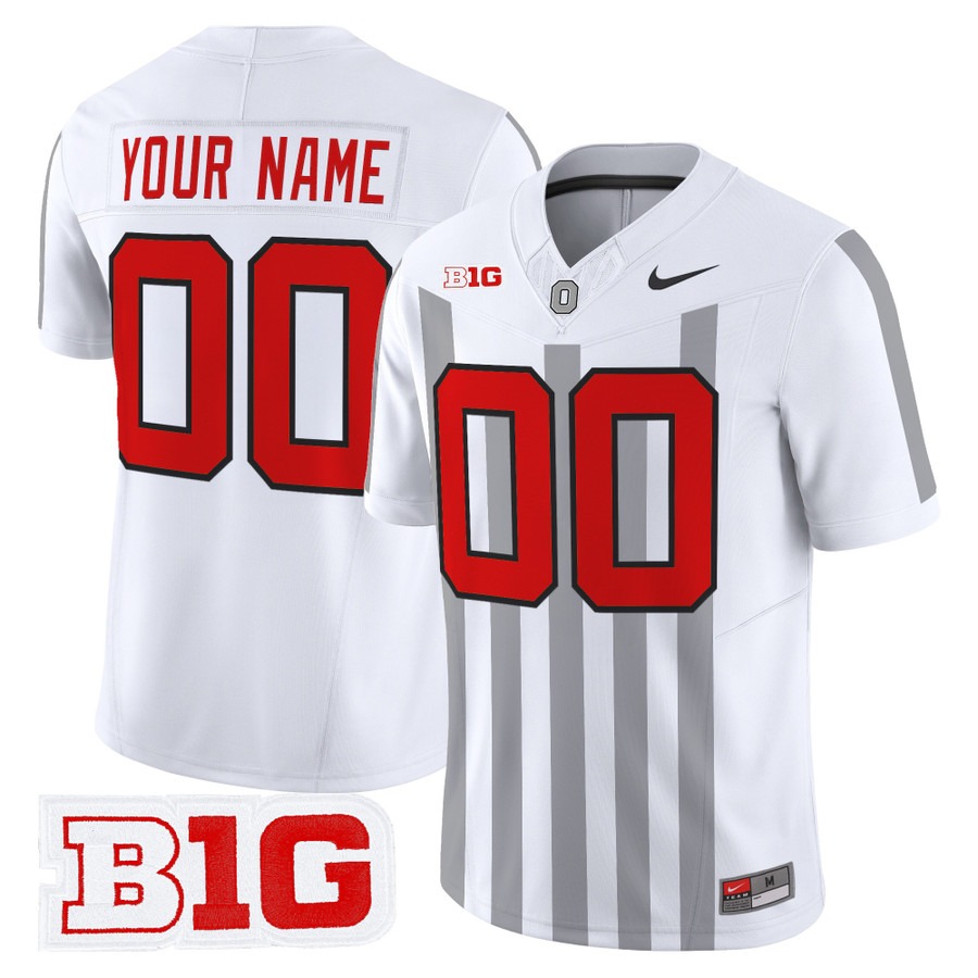 Men's Ohio State Buckeyes Custom White Throwback F.U.S.E. Vapor Limited Stitched Football Jersey