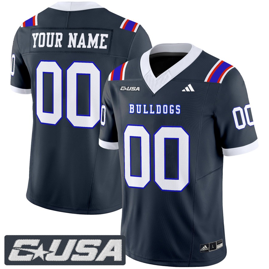Men's Louisiana Tech Bulldogs Football Custom Navy 2025 Vapor F.U.S.E. Limited Stitched Jersey