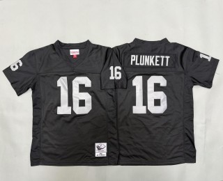 Youth Las Vegas Raiders #16 Jim Plunkett Black Throwback 1980 Stitched Jersey