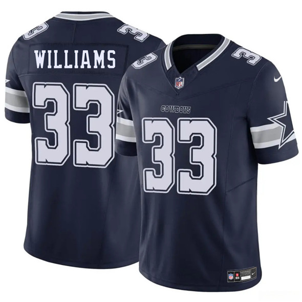 Youth Dallas Cowboys #33 Javonte Williams Navy 2025 F.U.S.E. Vapor Untouchable Limited Stitched Football Jersey